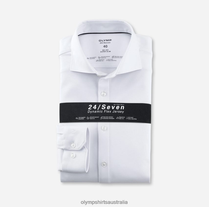 Clothing AU OLYMP No. Six 24/Seven Super Slim, Business Shirt, Long Sleeve Extra Long, Kent, White T8882J335