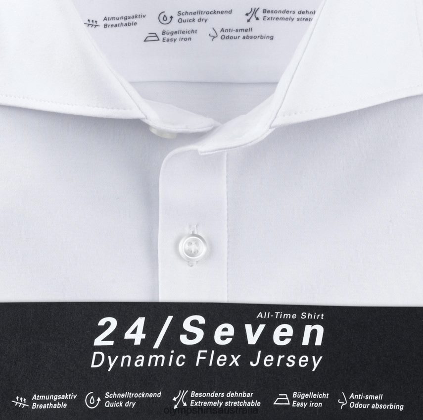 Clothing AU OLYMP No. Six 24/Seven Super Slim, Business Shirt, Long Sleeve Extra Long, Kent, White T8882J335