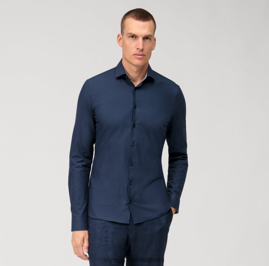 Clothing AU OLYMP No. Six 24/Seven Super Slim, Business Shirt, Long Sleeve Extra Long, Modern Kent, Midnight Blue T8882J297