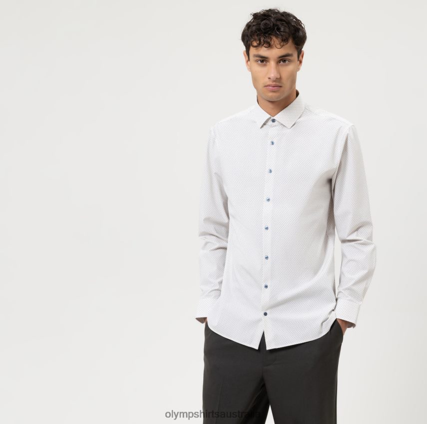 Clothing AU OLYMP No. Six 24/Seven Super Slim, Business Shirt, Long Sleeve Extra Long, Modern Kent, Natural T8882J327