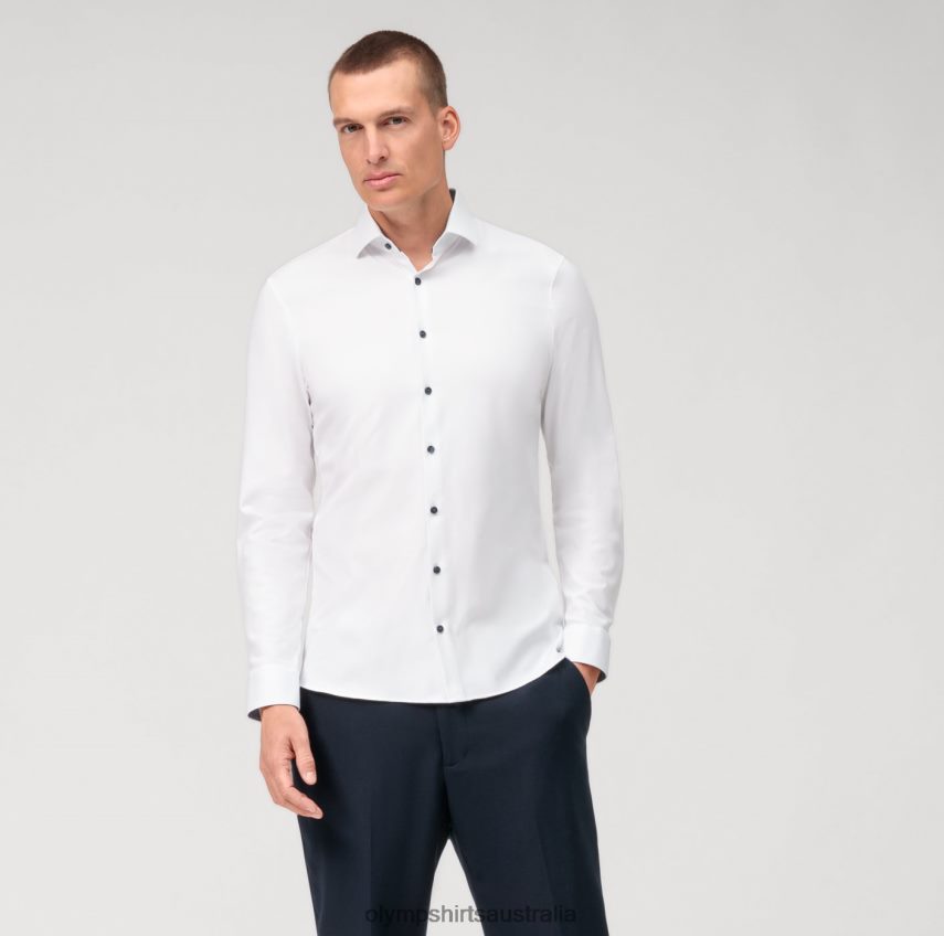 Clothing AU OLYMP No. Six 24/Seven Super Slim, Business Shirt, Long Sleeve Extra Long, Modern Kent, White T8882J295