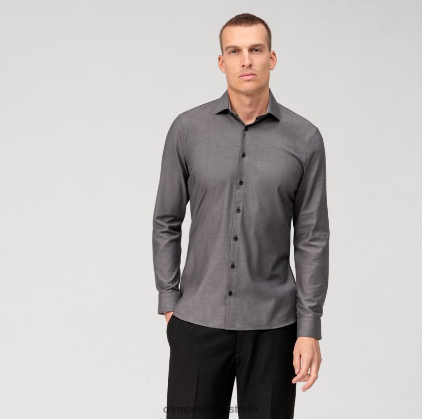 Clothing AU OLYMP No. Six 24/Seven Super Slim, Business Shirt, Modern Kent, Anthracite T8882J50