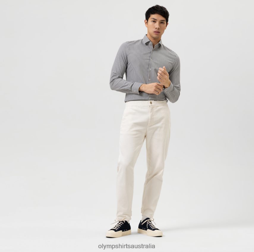 Clothing AU OLYMP No. Six 24/Seven Super Slim, Business Shirt, Modern Kent, Black T8882J12