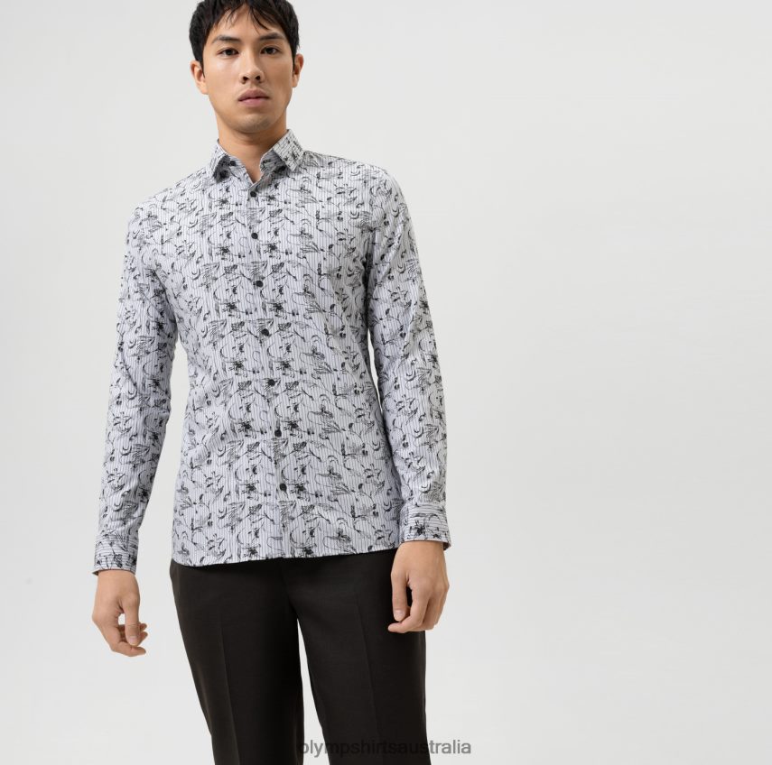 Clothing AU OLYMP No. Six 24/Seven Super Slim, Business Shirt, Modern Kent, Black T8882J213