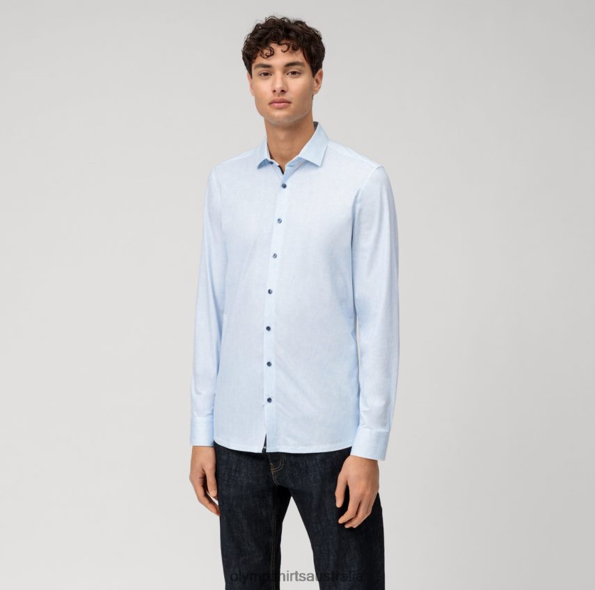 Clothing AU OLYMP No. Six 24/Seven Super Slim, Business Shirt, Modern Kent, Bleu T8882J128