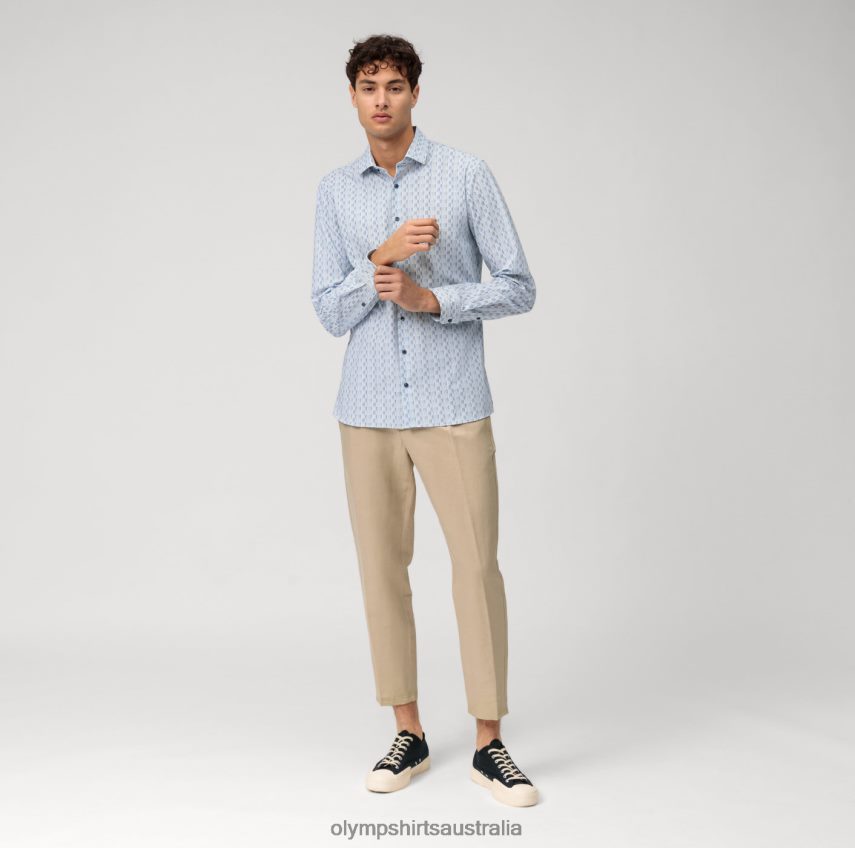 Clothing AU OLYMP No. Six 24/Seven Super Slim, Business Shirt, Modern Kent, Bleu T8882J153