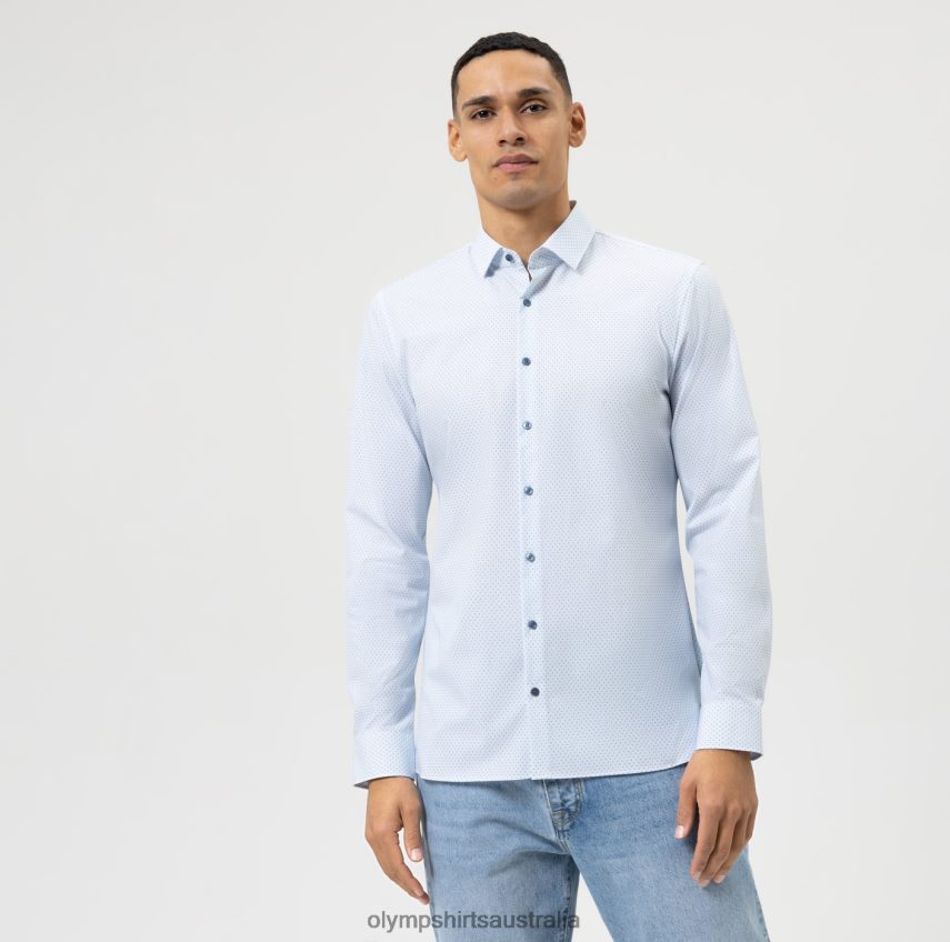 Clothing AU OLYMP No. Six 24/Seven Super Slim, Business Shirt, Modern Kent, Bleu T8882J191