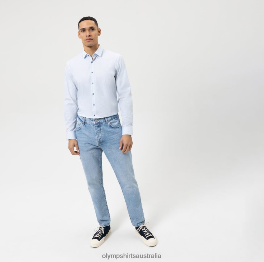 Clothing AU OLYMP No. Six 24/Seven Super Slim, Business Shirt, Modern Kent, Bleu T8882J191