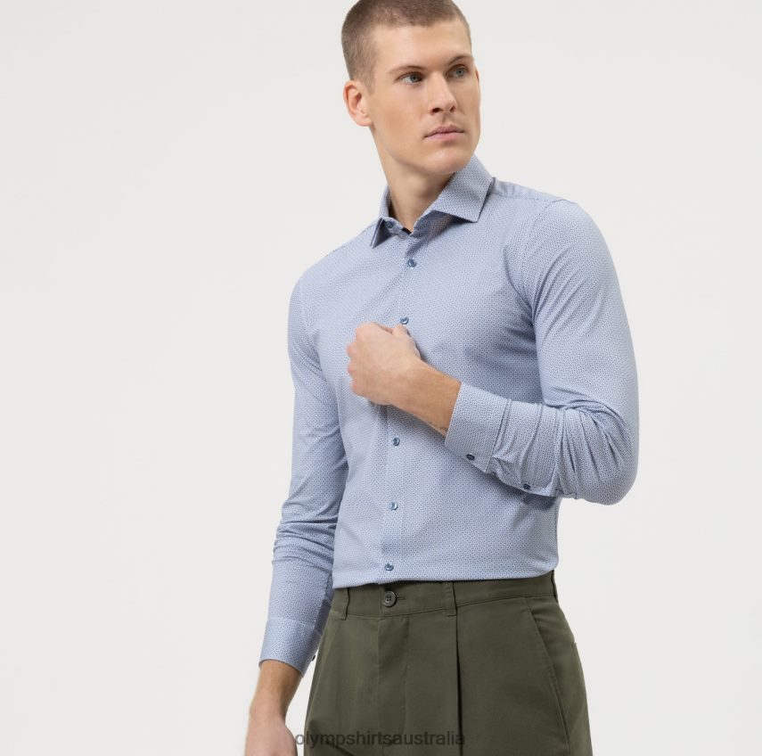 Clothing AU OLYMP No. Six 24/Seven Super Slim, Business Shirt, Modern Kent, Bleu T8882J192