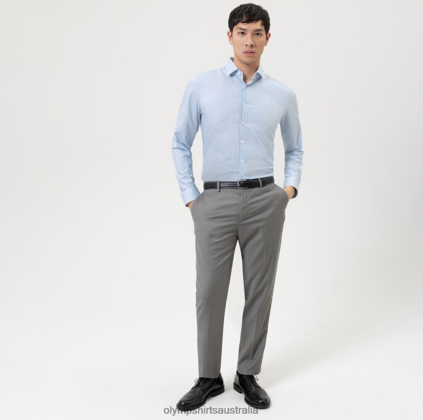 Clothing AU OLYMP No. Six 24/Seven Super Slim, Business Shirt, Modern Kent, Bleu T8882J271