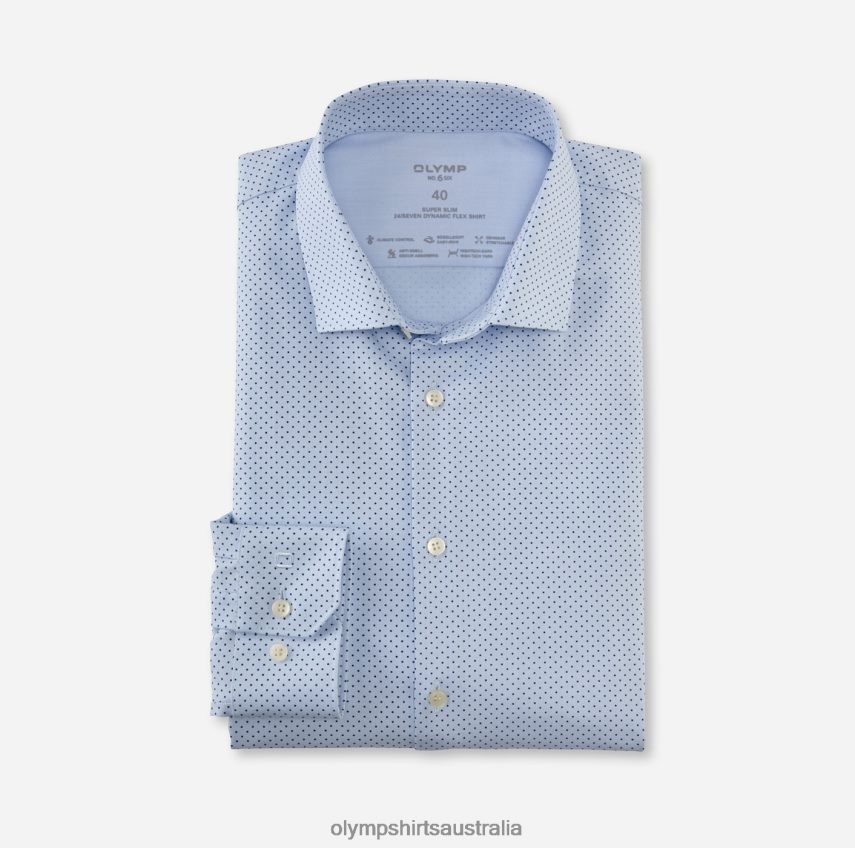 Clothing AU OLYMP No. Six 24/Seven Super Slim, Business Shirt, Modern Kent, Bleu T8882J275