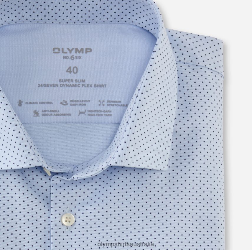 Clothing AU OLYMP No. Six 24/Seven Super Slim, Business Shirt, Modern Kent, Bleu T8882J275