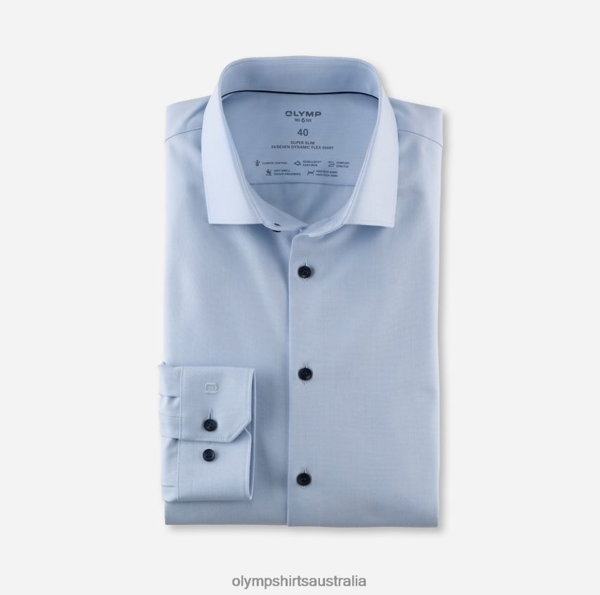 Clothing AU OLYMP No. Six 24/Seven Super Slim, Business Shirt, Modern Kent, Bleu T8882J47