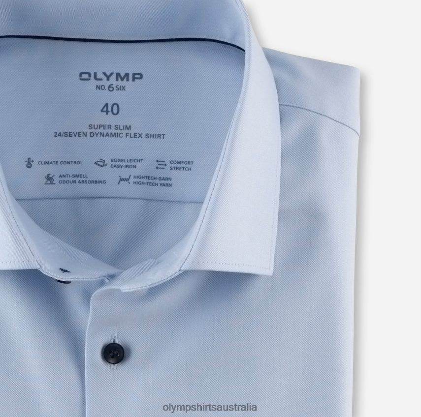 Clothing AU OLYMP No. Six 24/Seven Super Slim, Business Shirt, Modern Kent, Bleu T8882J47