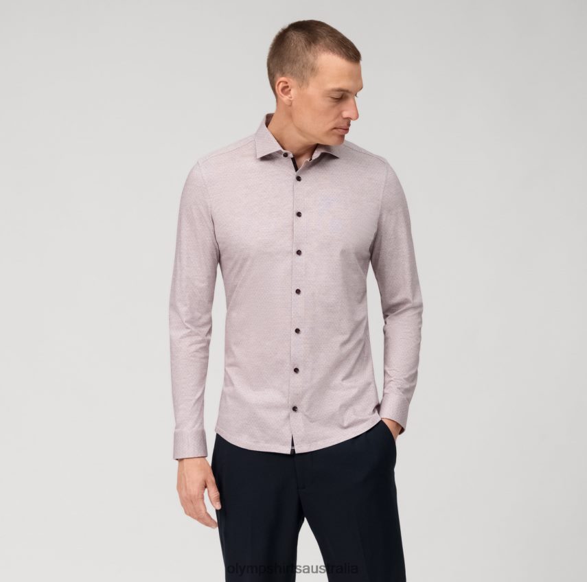 Clothing AU OLYMP No. Six 24/Seven Super Slim, Business Shirt, Modern Kent, Dark Red T8882J62