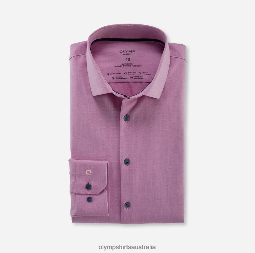 Clothing AU OLYMP No. Six 24/Seven Super Slim, Business Shirt, Modern Kent, Fuchsia T8882J181