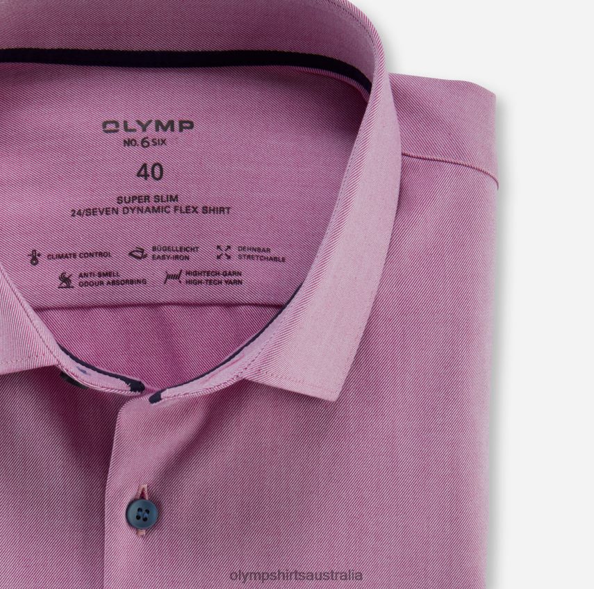 Clothing AU OLYMP No. Six 24/Seven Super Slim, Business Shirt, Modern Kent, Fuchsia T8882J181