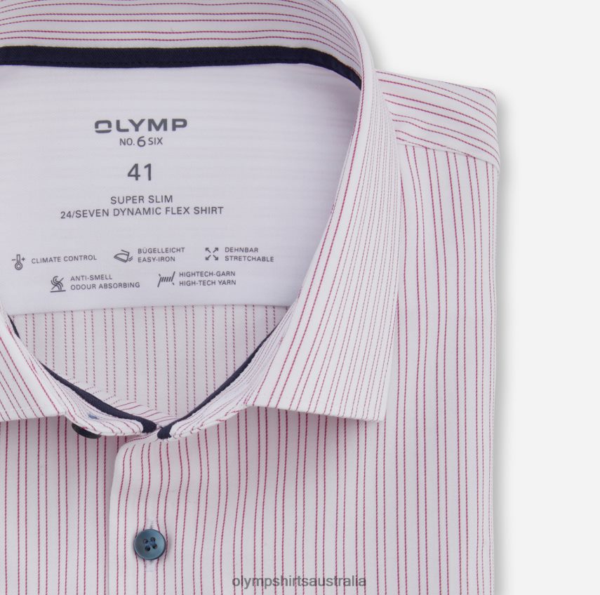 Clothing AU OLYMP No. Six 24/Seven Super Slim, Business Shirt, Modern Kent, Fuchsia T8882J182
