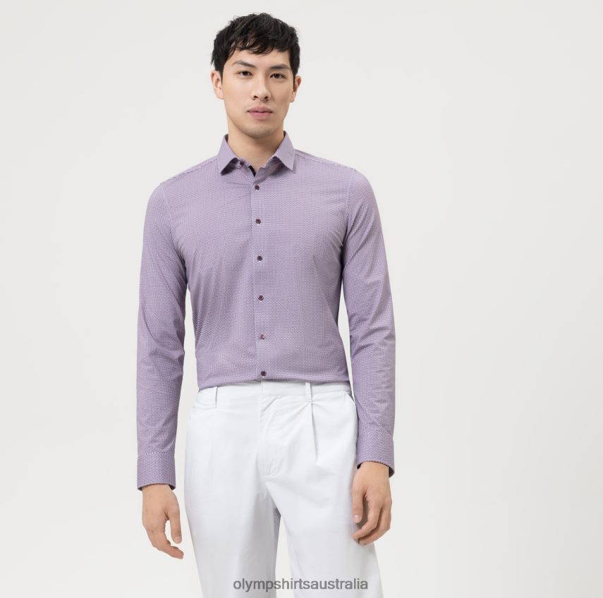 Clothing AU OLYMP No. Six 24/Seven Super Slim, Business Shirt, Modern Kent, Fuchsia T8882J19