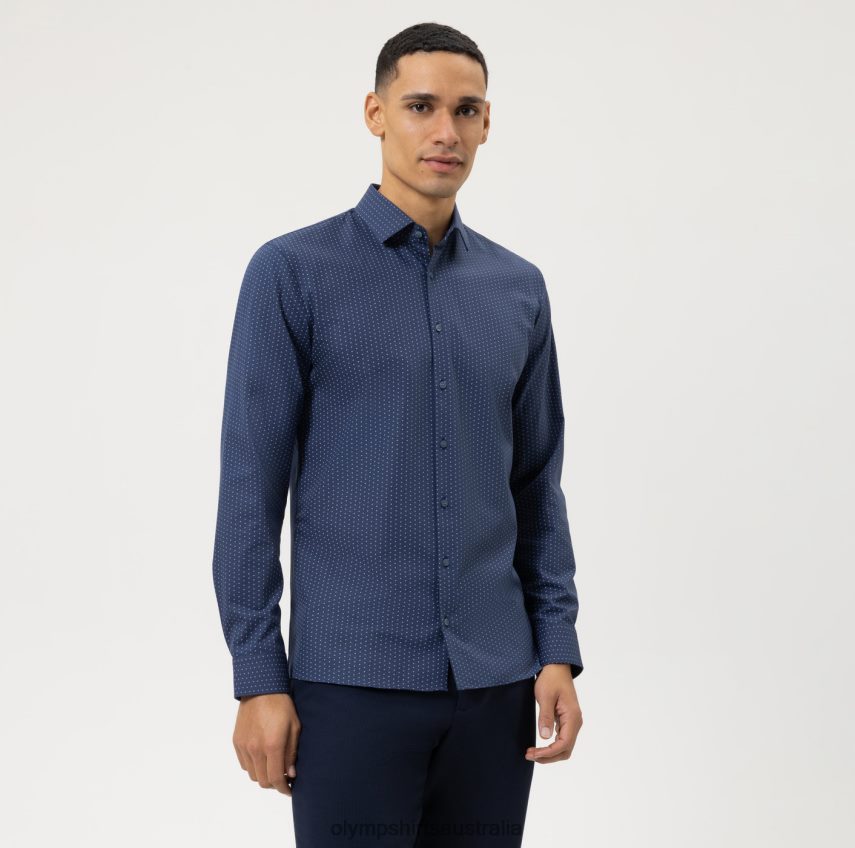 Clothing AU OLYMP No. Six 24/Seven Super Slim, Business Shirt, Modern Kent, Marine T8882J16