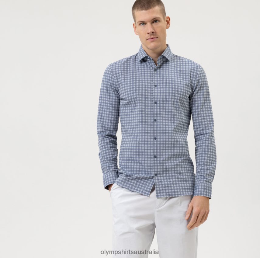 Clothing AU OLYMP No. Six 24/Seven Super Slim, Business Shirt, Modern Kent, Marine T8882J165
