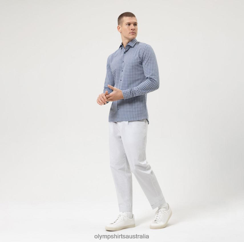 Clothing AU OLYMP No. Six 24/Seven Super Slim, Business Shirt, Modern Kent, Marine T8882J165