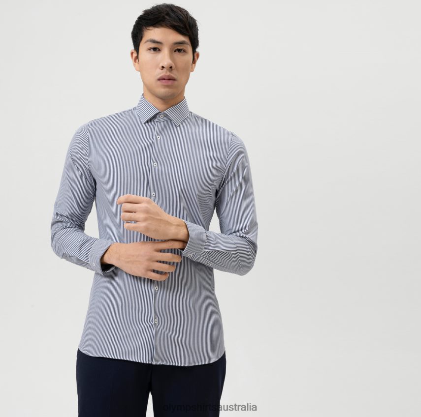 Clothing AU OLYMP No. Six 24/Seven Super Slim, Business Shirt, Modern Kent, Marine T8882J274