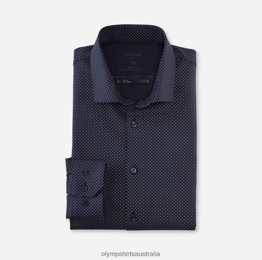 Clothing AU OLYMP No. Six 24/Seven Super Slim, Business Shirt, Modern Kent, Marine T8882J276
