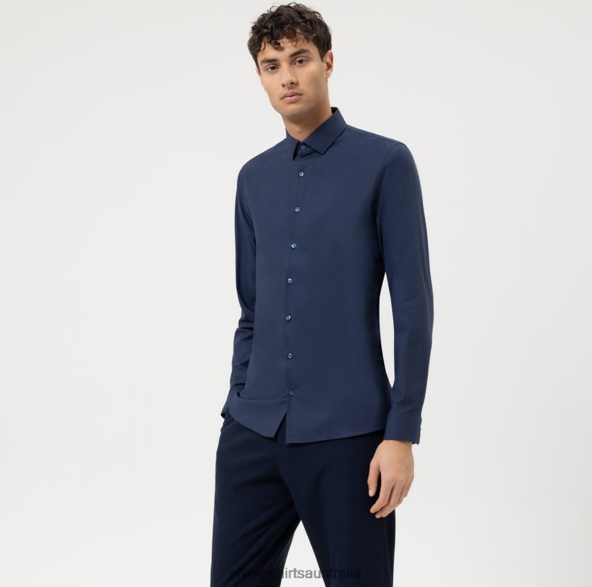 Clothing AU OLYMP No. Six 24/Seven Super Slim, Business Shirt, Modern Kent, Marine T8882J33