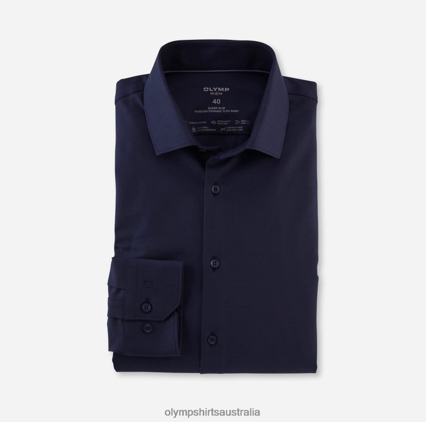 Clothing AU OLYMP No. Six 24/Seven Super Slim, Business Shirt, Modern Kent, Marine T8882J54