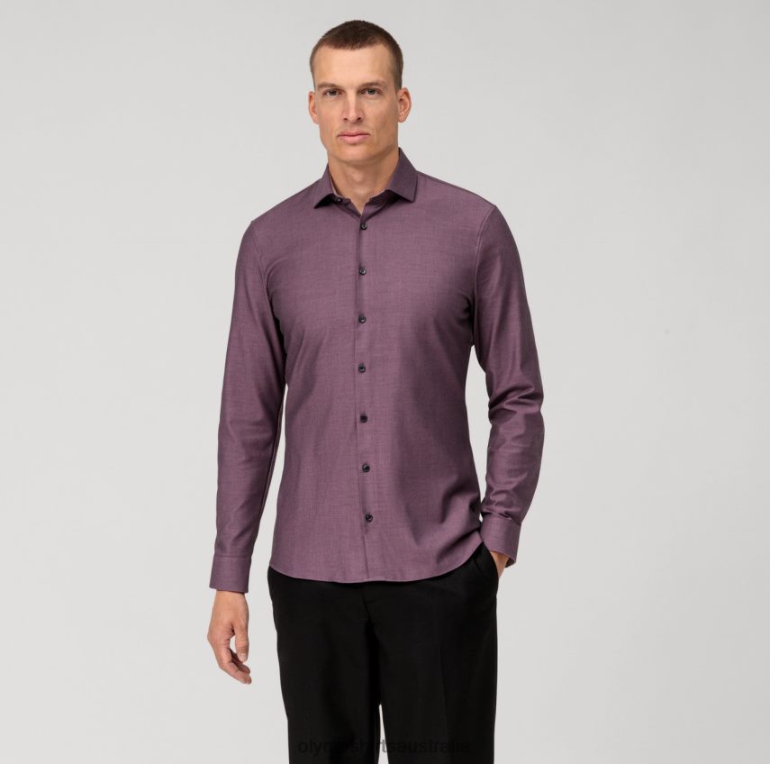 Clothing AU OLYMP No. Six 24/Seven Super Slim, Business Shirt, Modern Kent, Mauve T8882J81