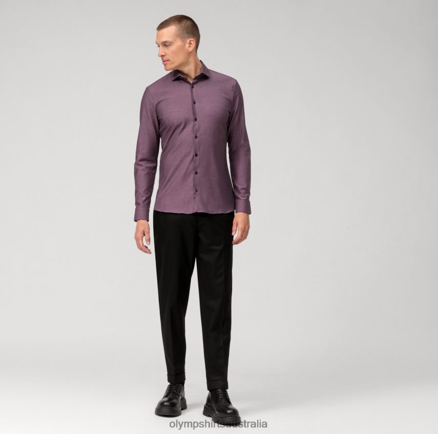 Clothing AU OLYMP No. Six 24/Seven Super Slim, Business Shirt, Modern Kent, Mauve T8882J81