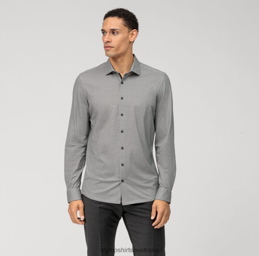 Clothing AU OLYMP No. Six 24/Seven Super Slim, Business Shirt, Modern Kent, Olive T8882J129