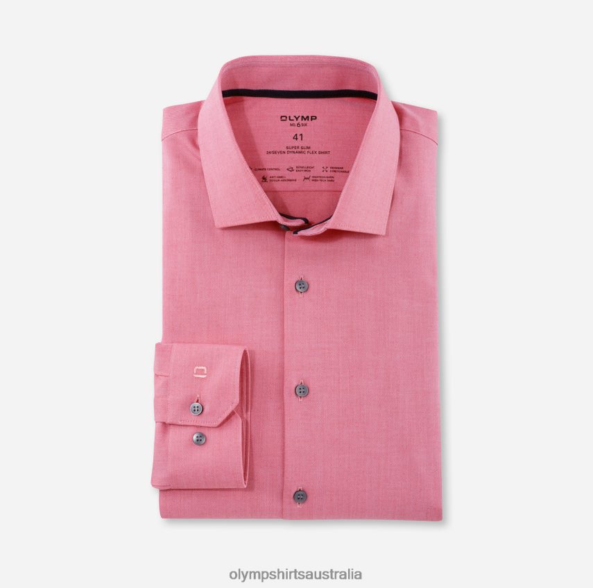 Clothing AU OLYMP No. Six 24/Seven Super Slim, Business Shirt, Modern Kent, Red T8882J235