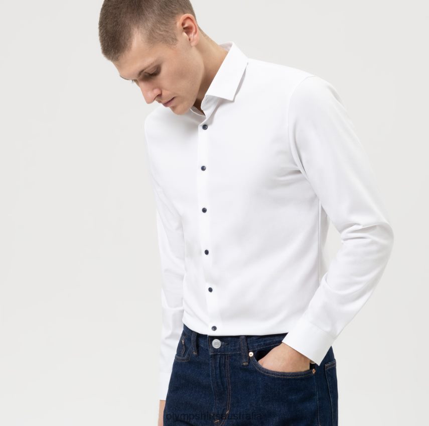 Clothing AU OLYMP No. Six 24/Seven Super Slim, Business Shirt, Modern Kent, White T8882J80