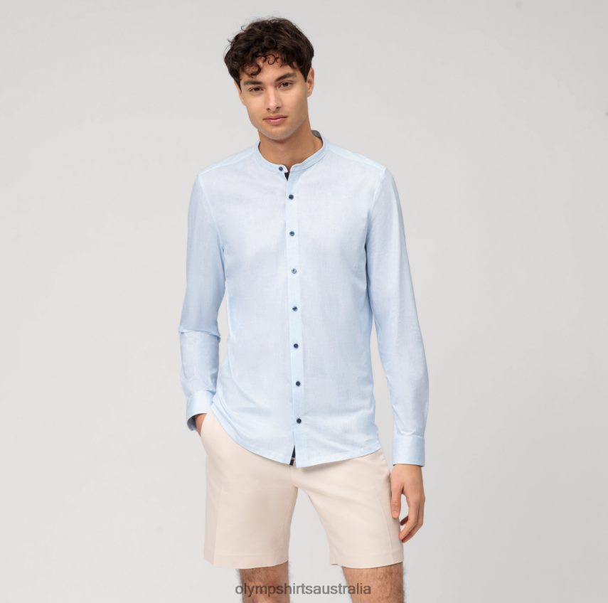 Clothing AU OLYMP No. Six 24/Seven Super Slim, Business Shirt, Stand-Up Collar, Bleu T8882J205