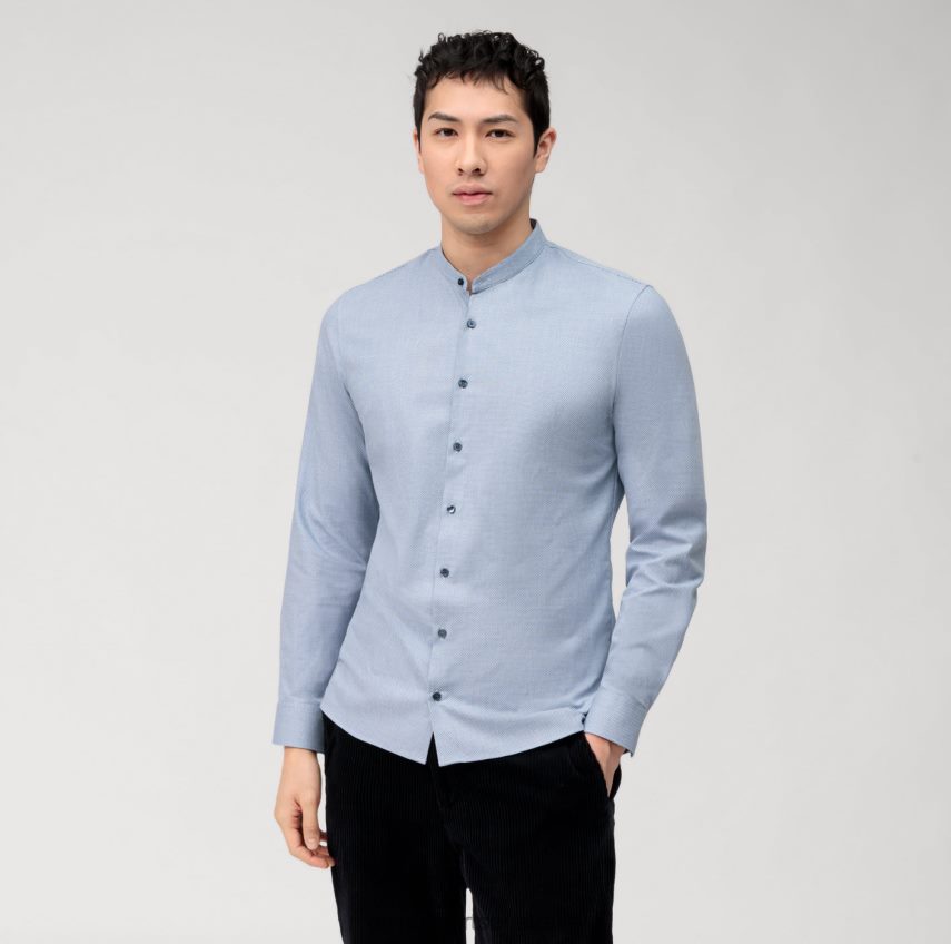 Clothing AU OLYMP No. Six 24/Seven Super Slim, Business Shirt, Stand-Up Collar, Bleu T8882J73