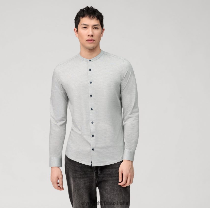 Clothing AU OLYMP No. Six 24/Seven Super Slim, Business Shirt, Stand-Up Collar, Olive T8882J58