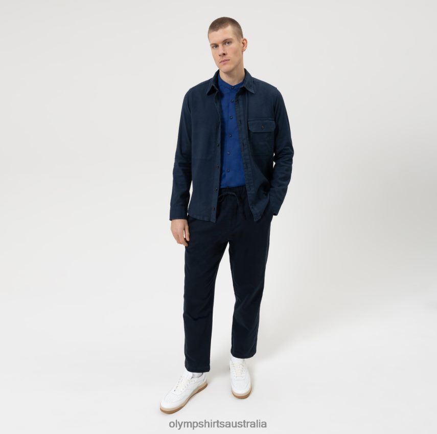 Clothing AU OLYMP No. Six 24/Seven Super Slim, Business Shirt, Stand-Up Collar, Royal T8882J36