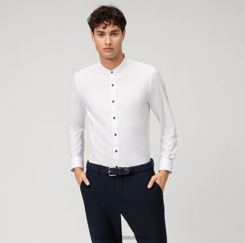 Clothing AU OLYMP No. Six 24/Seven Super Slim, Business Shirt, Stand-Up Collar, White T8882J208
