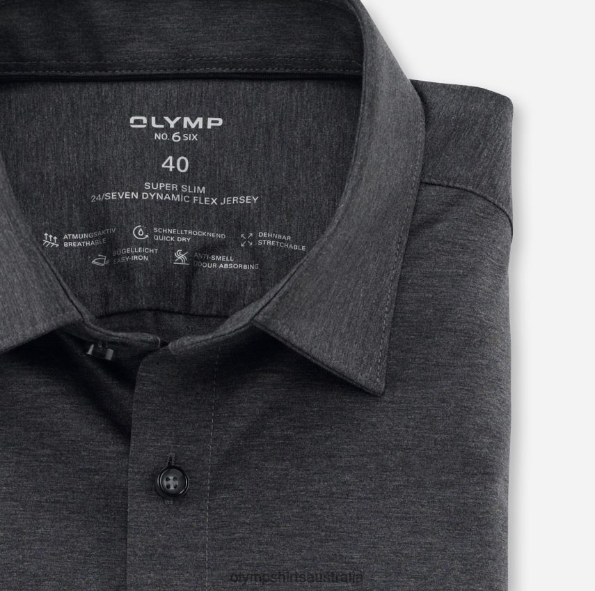 Clothing AU OLYMP No. Six 24/Seven Super Slim, Business Shirt, Urban Kent, Anthracite T8882J66