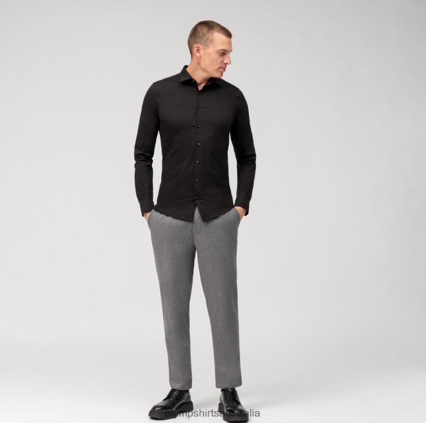 Clothing AU OLYMP No. Six 24/Seven Super Slim, Business Shirt, Urban Kent, Black T8882J109