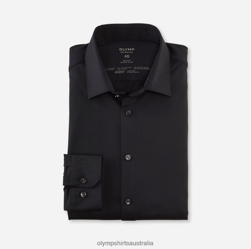 Clothing AU OLYMP No. Six 24/Seven Super Slim, Business Shirt, Urban Kent, Black T8882J40
