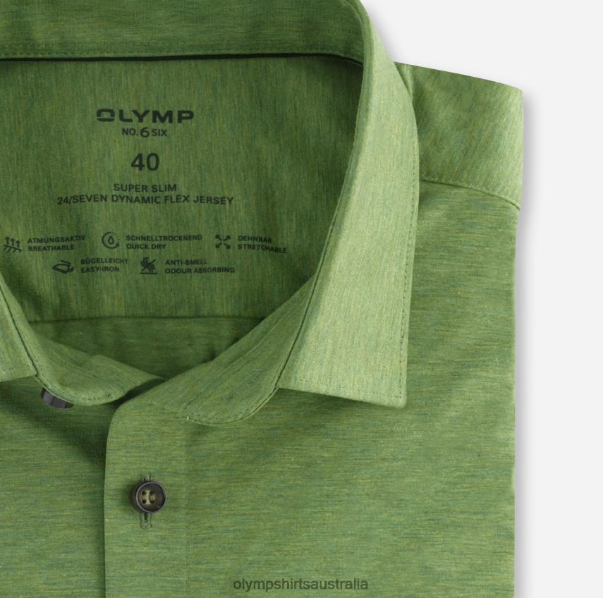 Clothing AU OLYMP No. Six 24/Seven Super Slim, Business Shirt, Urban Kent, Crystal Green T8882J198