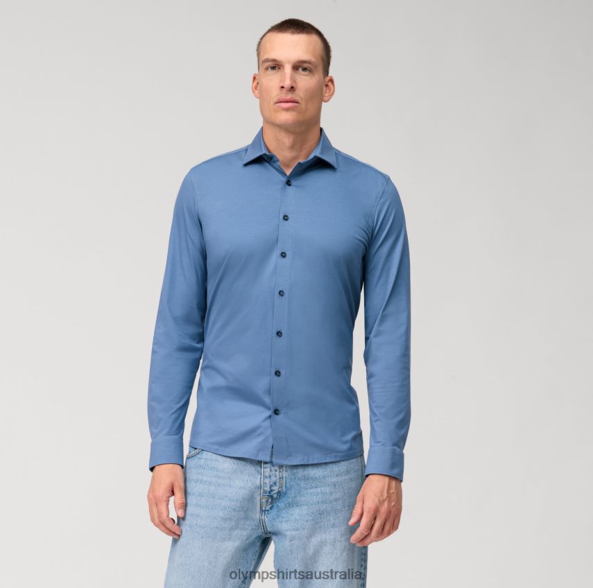 Clothing AU OLYMP No. Six 24/Seven Super Slim, Business Shirt, Urban Kent, Nuremberg Blue T8882J43
