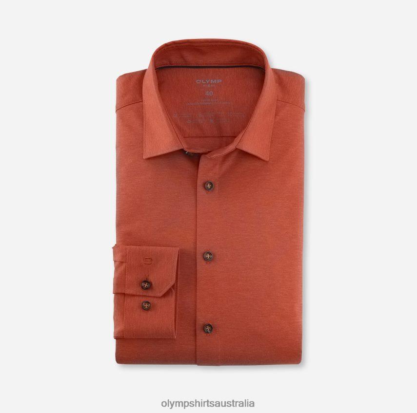Clothing AU OLYMP No. Six 24/Seven Super Slim, Business Shirt, Urban Kent, Red Orange T8882J210