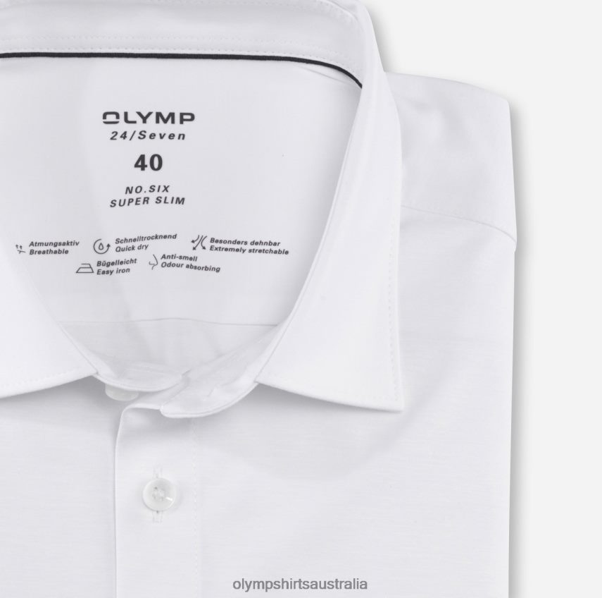 Clothing AU OLYMP No. Six 24/Seven Super Slim, Business Shirt, Urban Kent, White T8882J121