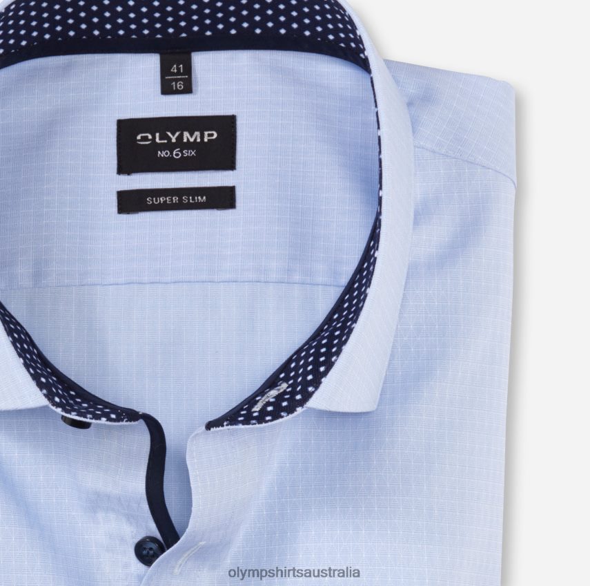 Clothing AU OLYMP No. Six Super Slim, Business Shirt, Long Sleeve Extra Long, Modern Kent, Bleu T8882J292