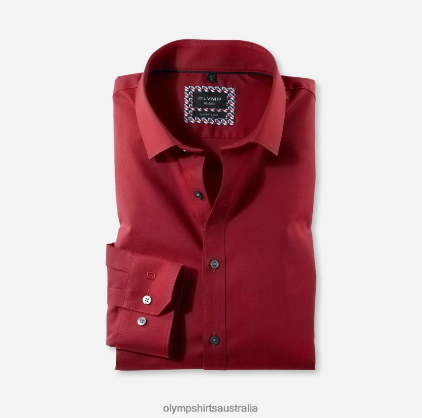 Clothing AU OLYMP No. Six Super Slim, Business Shirt, Long Sleeve Extra Long, Modern Kent, Red T8882J311