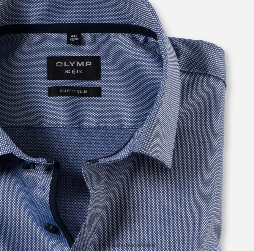 Clothing AU OLYMP No. Six Super Slim, Business Shirt, Long Sleeve Extra Long, Modern Kent, Royal T8882J312